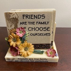 Set of 4 coasters in holder in original box